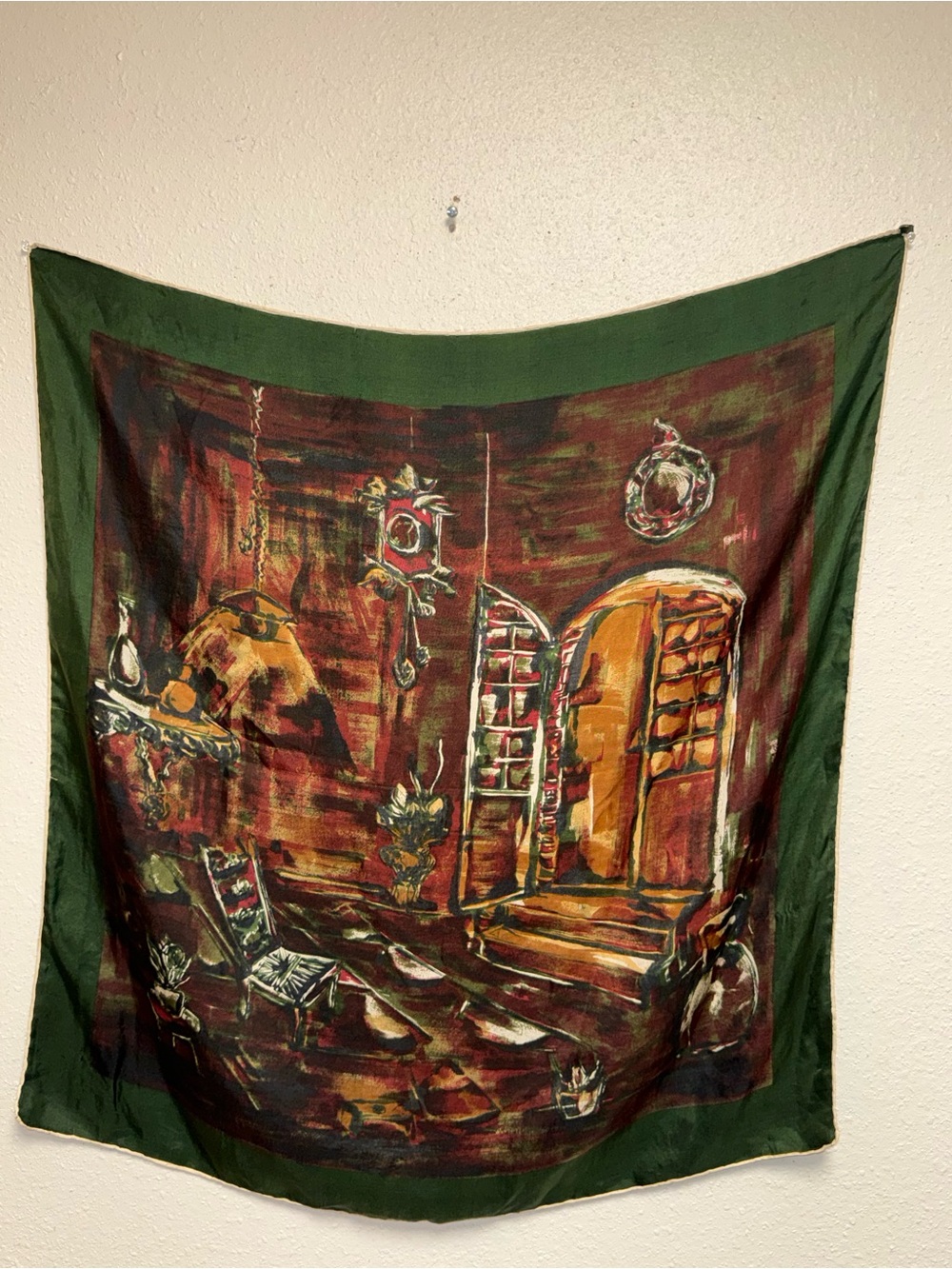 Green and Brown Vintage- scarf
